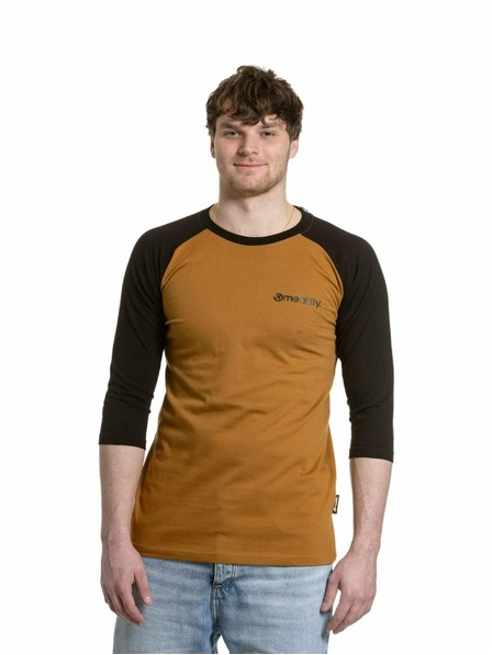 Meatfly Meatfly pánské tričko s dlouhým rukávem Reagan Raglan Gold Brown / Black