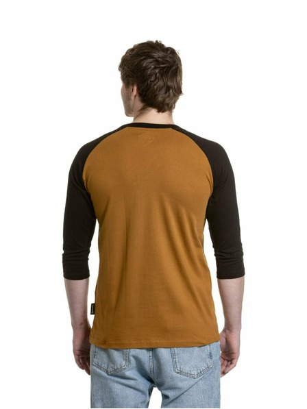 Meatfly Meatfly pánské tričko s dlouhým rukávem Reagan Raglan Gold Brown / Black