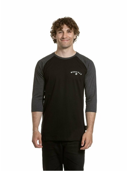 Meatfly Meatfly pánské tričko s dlouhým rukávem Kennedy Raglan Black