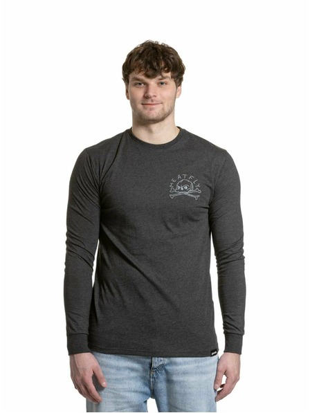Meatfly Meatfly pánské tričko s dlouhým rukávem Judgement 30 Charcoal Heather | Šedá