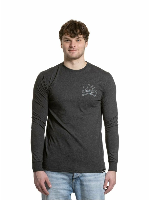Meatfly Meatfly pánské tričko s dlouhým rukávem Judgement 30 Charcoal Heather | Šedá