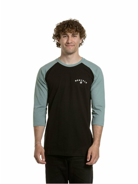 Meatfly Meatfly pánské tričko s dlouhým rukávem Kennedy Raglan Dusty Mint / Black