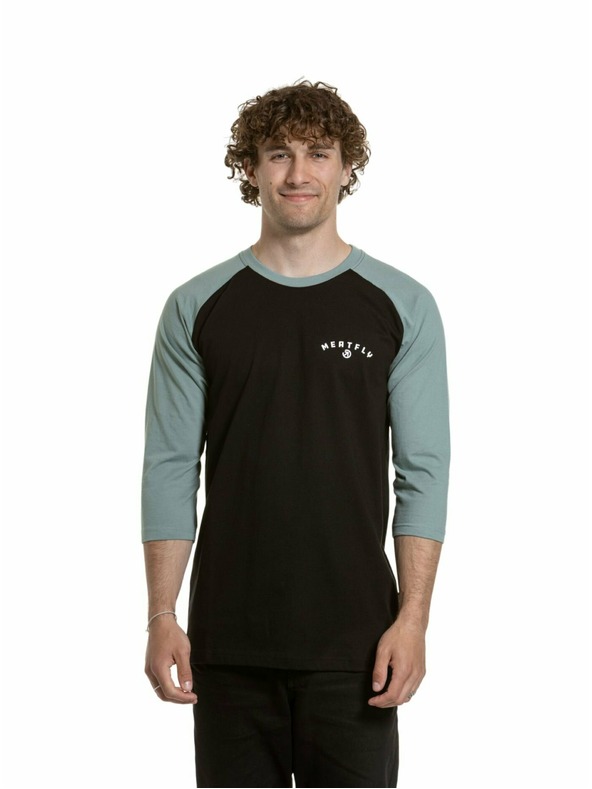 Meatfly Meatfly pánské tričko s dlouhým rukávem Kennedy Raglan Dusty Mint / Black