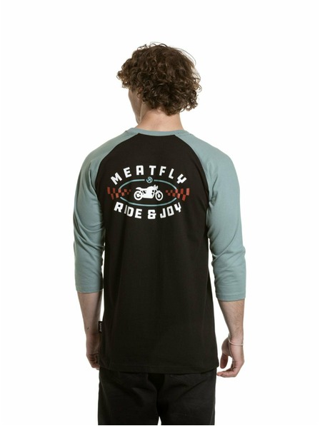 Meatfly Meatfly pánské tričko s dlouhým rukávem Kennedy Raglan Dusty Mint / Black