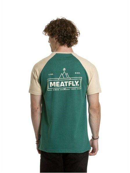 Meatfly Meatfly pánské tričko Ozzy Raglan Forest Green / Sand