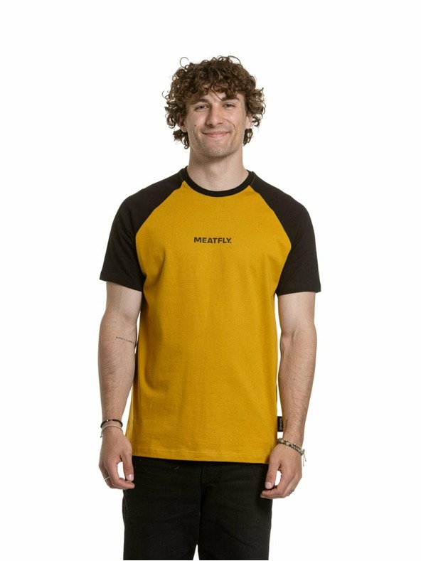 Meatfly Meatfly pánské tričko Ozzy Raglan Mustard / Black