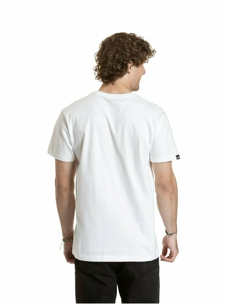 Meatfly Meatfly pánské tričko Striped Logo White | Bílá