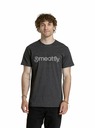 Meatfly Meatfly pánské tričko Striped Logo Mystic Grey | Šedá