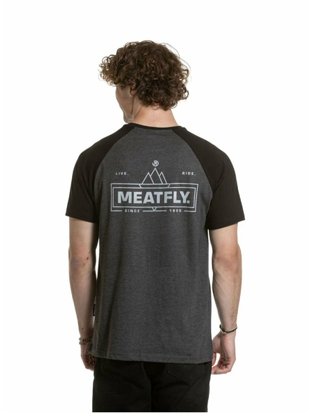 Meatfly Meatfly pánské tričko Ozzy Raglan Charcoal Heather / Black