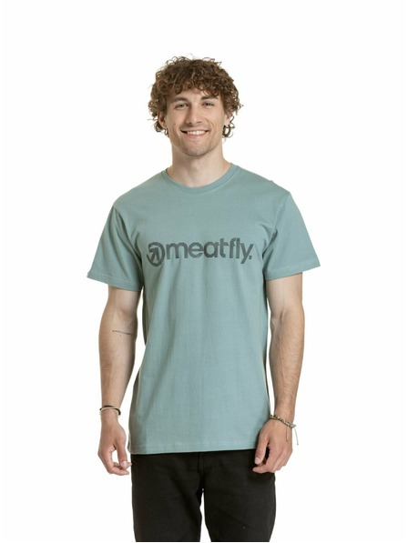 Meatfly Meatfly pánské tričko Striped Logo Dusty Mint