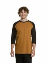 Meatfly Meatfly pánské tričko s dlouhým rukávem Kennedy Raglan Gold Brown / Black