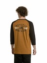 Meatfly Meatfly pánské tričko s dlouhým rukávem Kennedy Raglan Gold Brown / Black