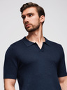 Ombre Clothing Pánská polokošile bez knoflíků - tmavě modrá