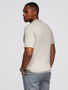 Ombre Clothing Pánská polokošile bez knoflíků - světle šedá