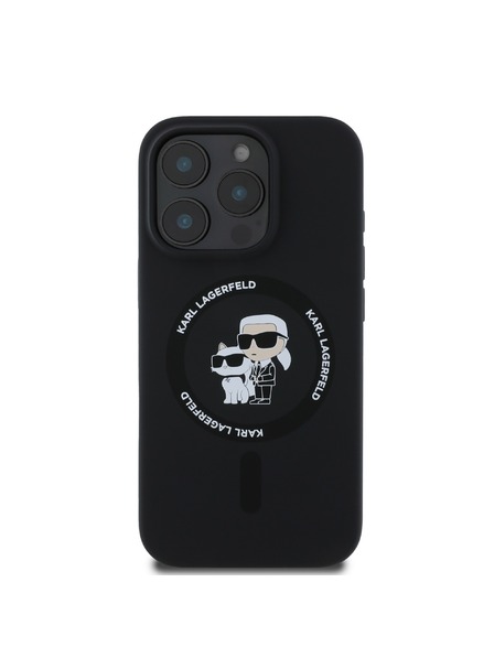 Karl Lagerfeld Karl Lagerfeld Liquid Silicone Karl and Choupette MagSafe Zadní Kryt pro iPhone 16 Pro Max Black