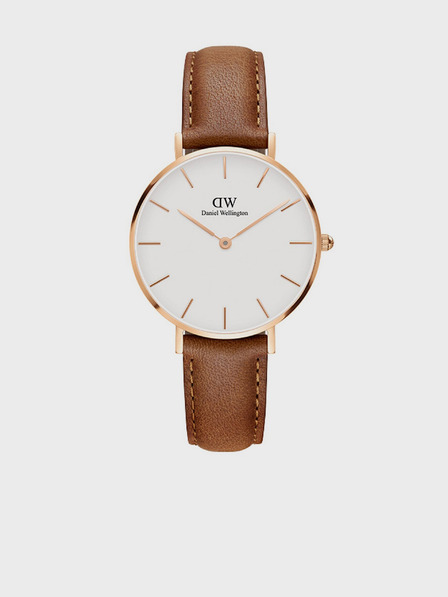 Daniel Wellington Hnědé dámské hodinky s koženým řemínkem Daniel Wellington Petite Durham
