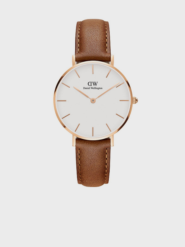 Daniel Wellington Hnědé dámské hodinky s koženým řemínkem Daniel Wellington Petite Durham