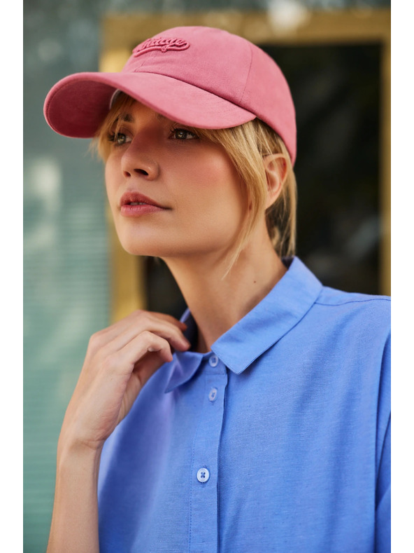 Moodo Růžová bavlněná kšiltovka