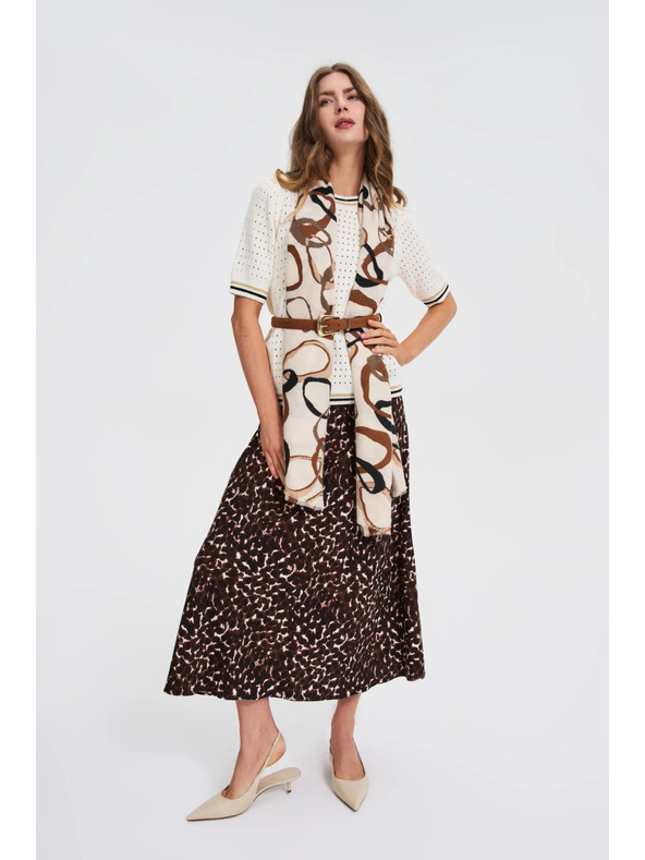 Moodo Hnědý dámský pásek se zlatými detaily Moodo