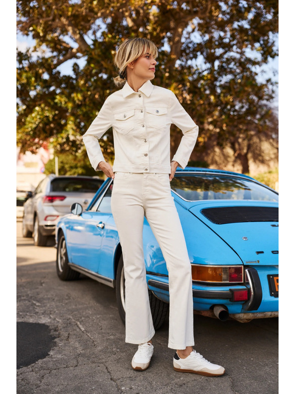 Moodo Krémové dámské zvonové  džíny