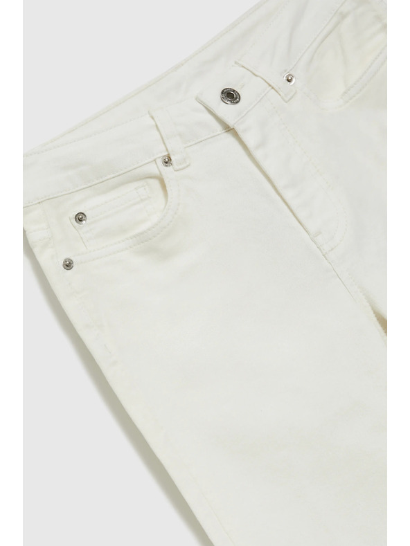 Moodo Krémové dámské zvonové  džíny