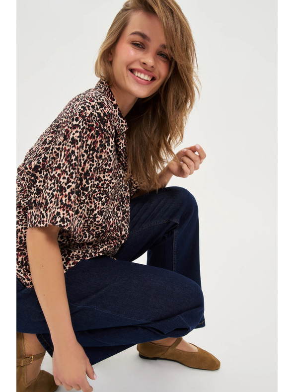 Moodo Tmavě modré džíny s páskem Moodo