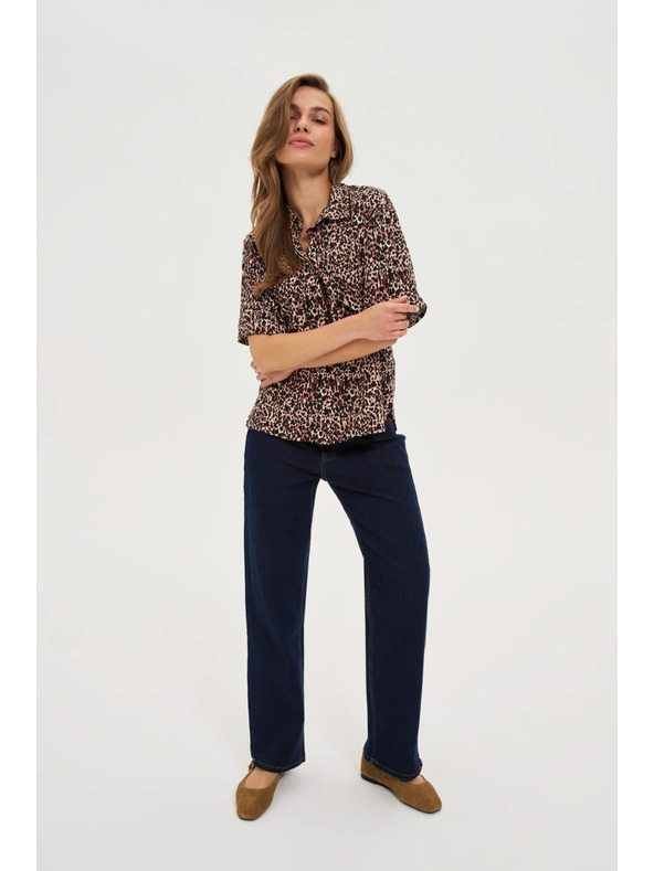 Moodo Tmavě modré džíny s páskem Moodo