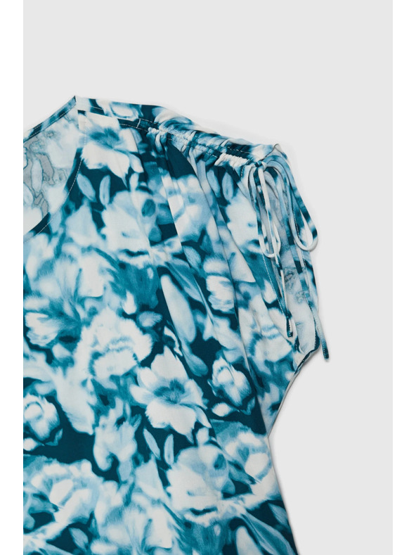 Moodo Modro-zelená vzorovaná dámská košile