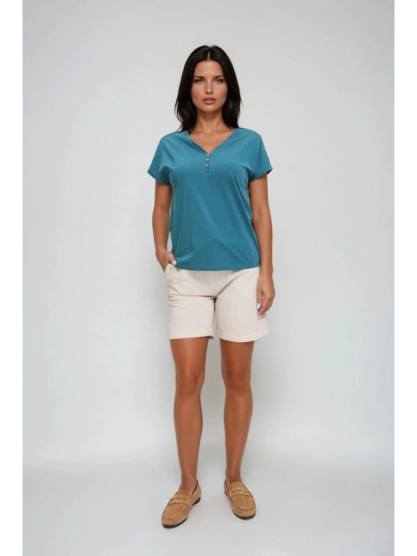 Moodo Dámská halenka s ozdobnými knoflíky