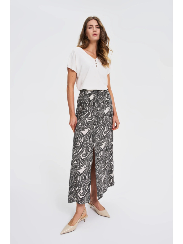 Moodo Bílá halenka s ozdobnými knoflíky