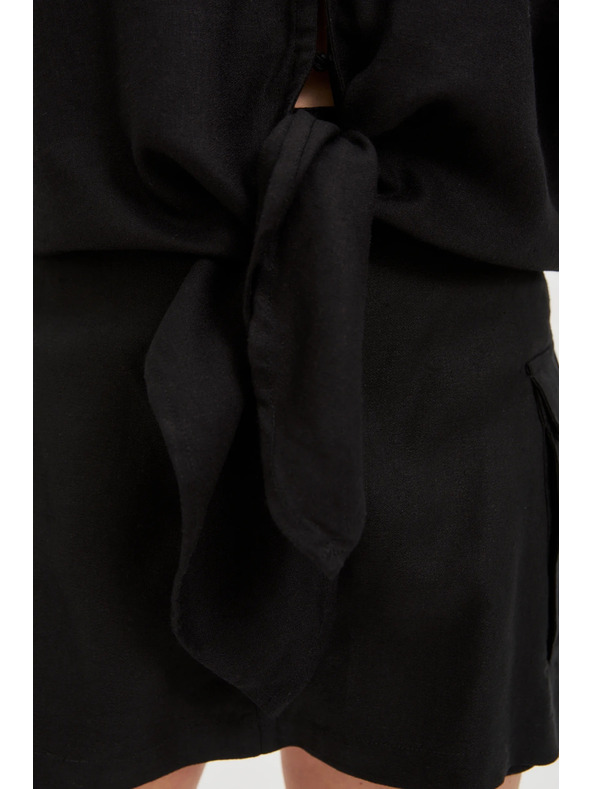 Moodo Dámský černý top se zavazováním