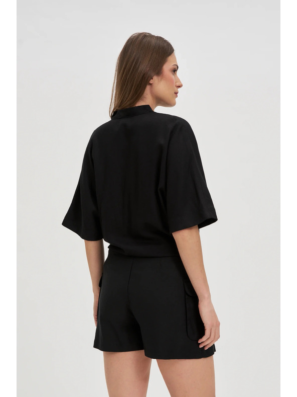 Moodo Dámský černý top se zavazováním