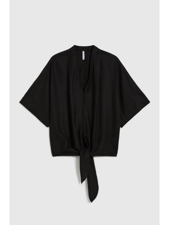 Moodo Dámský černý top se zavazováním