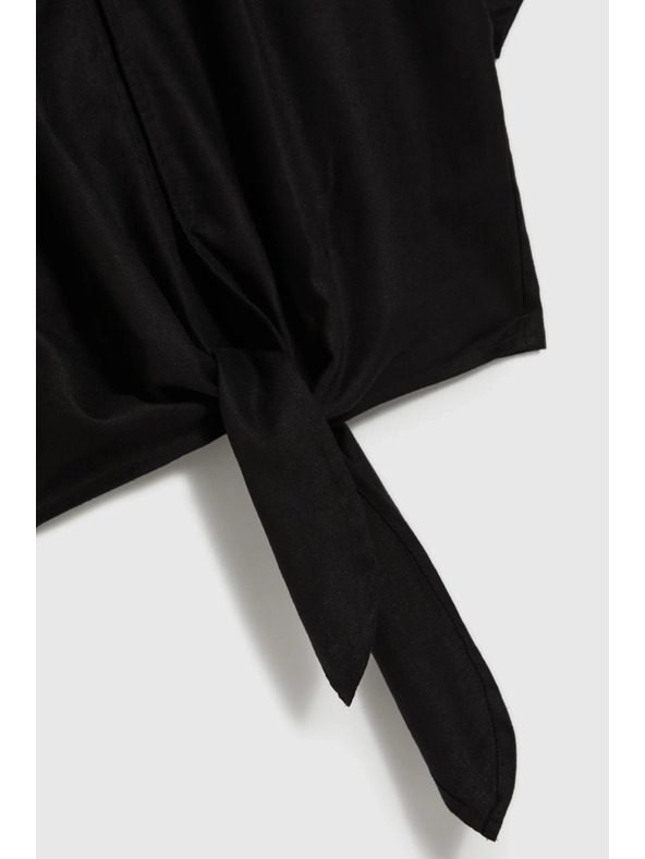 Moodo Dámský černý top se zavazováním