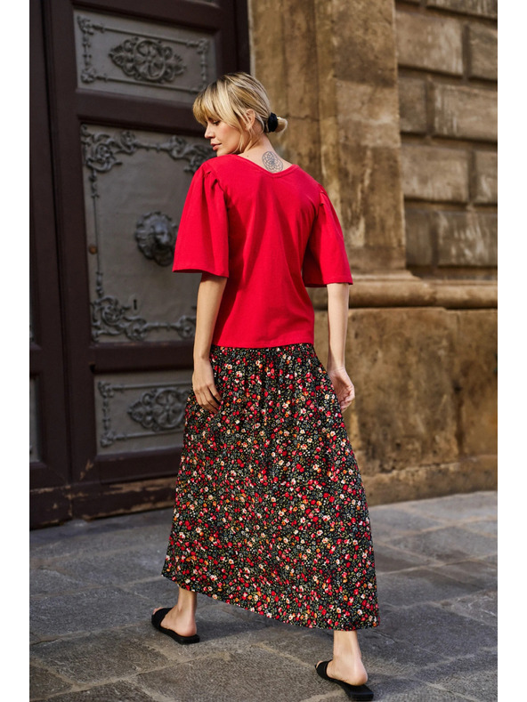 Moodo Červená halenka s širokými rukávy