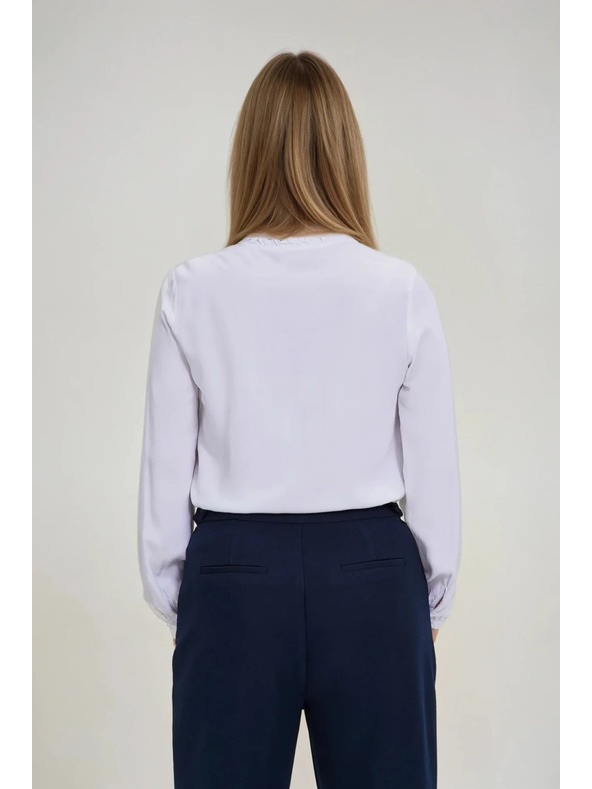 Moodo Dámská bílá halenka se stojáčkem Moodo