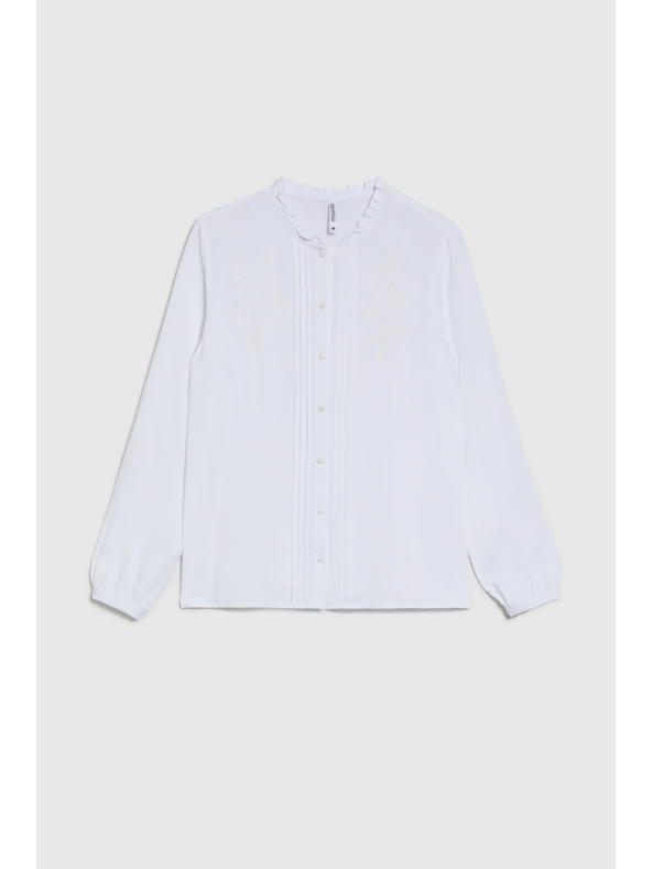 Moodo Dámská bílá halenka se stojáčkem Moodo