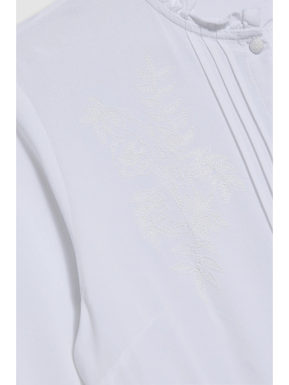 Moodo Dámská bílá halenka se stojáčkem Moodo