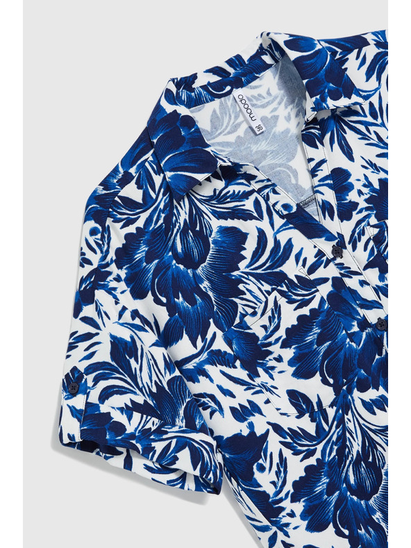 Moodo Modrobílá vzorovaná halenka