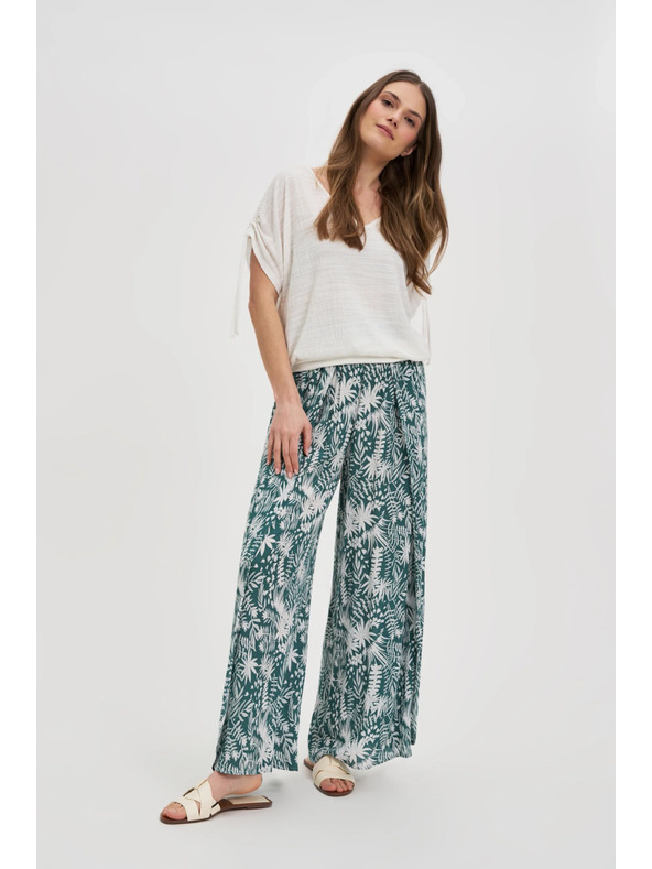 Moodo Bílý top se stahováním na rukávech