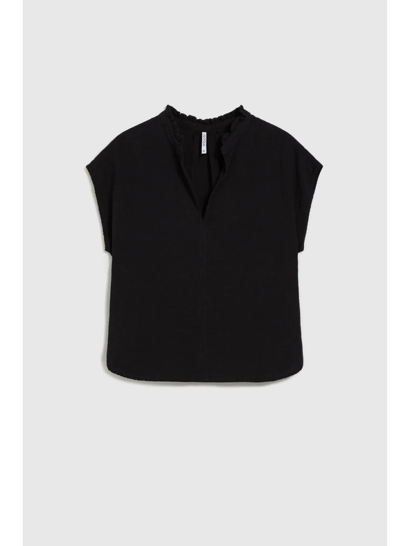 Moodo Černá bavlněné volná halenka