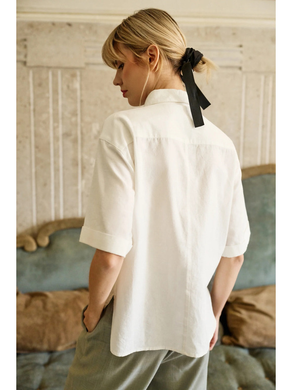 Moodo Bílá halenka s krátkým rukávem