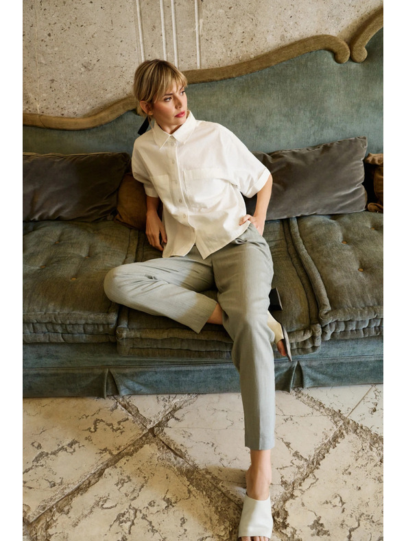 Moodo Bílá halenka s krátkým rukávem