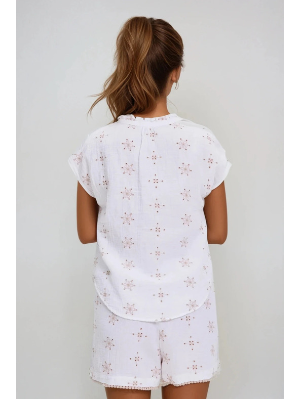 Moodo Bílý vzorovaný top