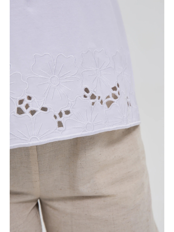 Moodo Bílý top s madeira lemem