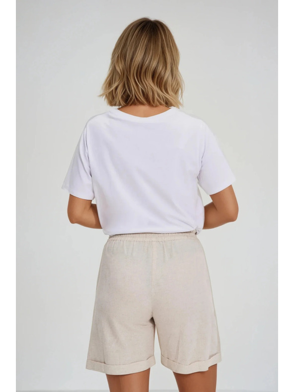 Moodo Bílý top s madeira lemem