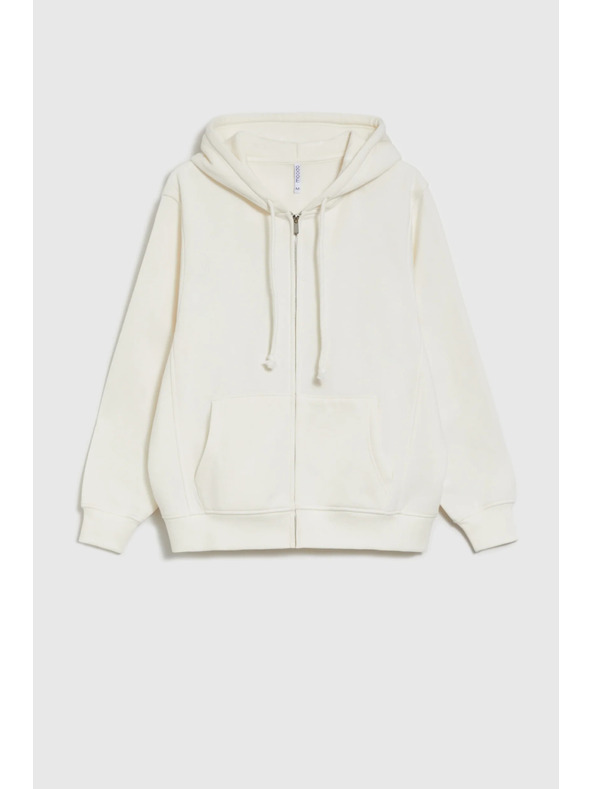 Moodo Dámská mikina na zip Moodo – bílá barva