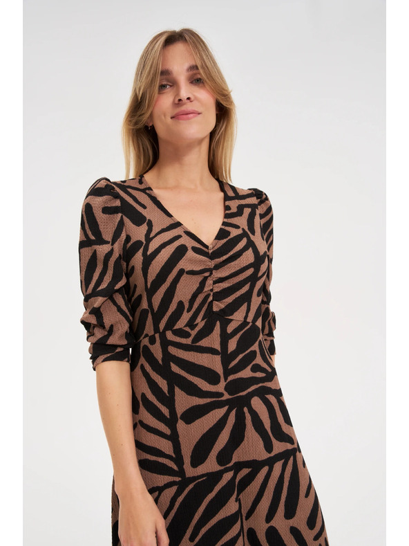 Moodo Dámské šaty Moodo – kávová