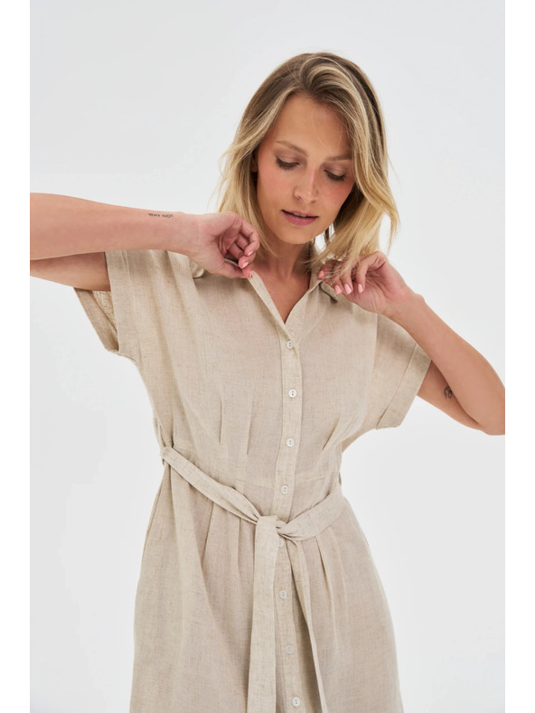 Moodo Dámské košilové šaty Moodo - béžové