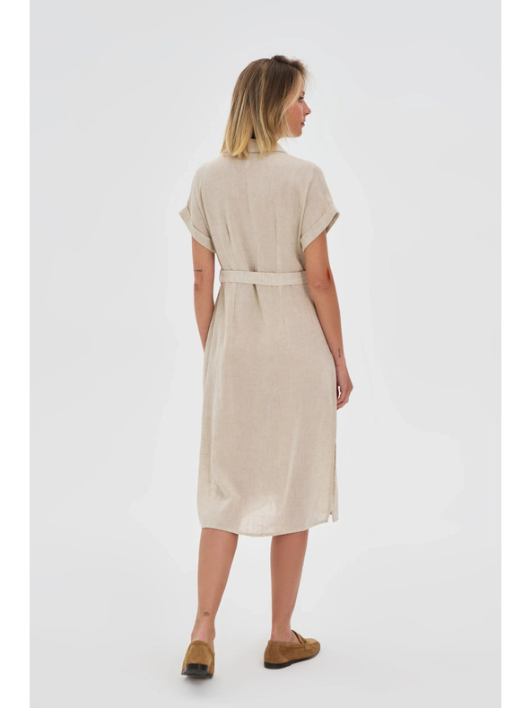 Moodo Dámské košilové šaty Moodo - béžové